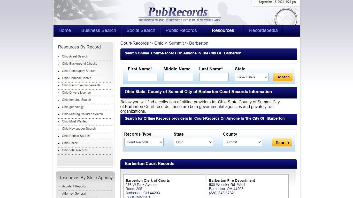 Barberton, Summit County, Ohio Court Records - Pubrecords.com